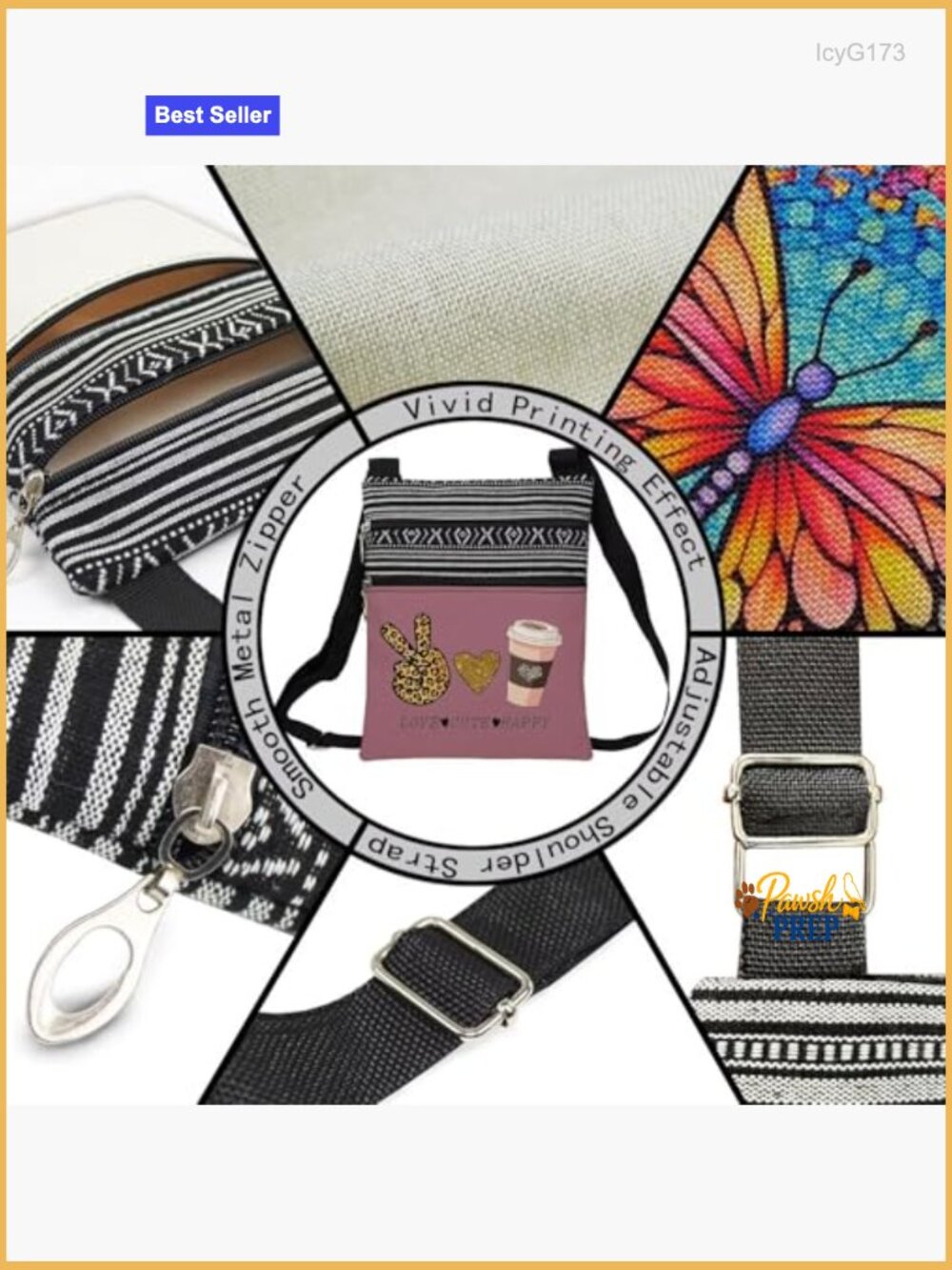Small Crossbody Bag with Adjustable Strap Zipper Closure Pouch - Picture 5 of 7
